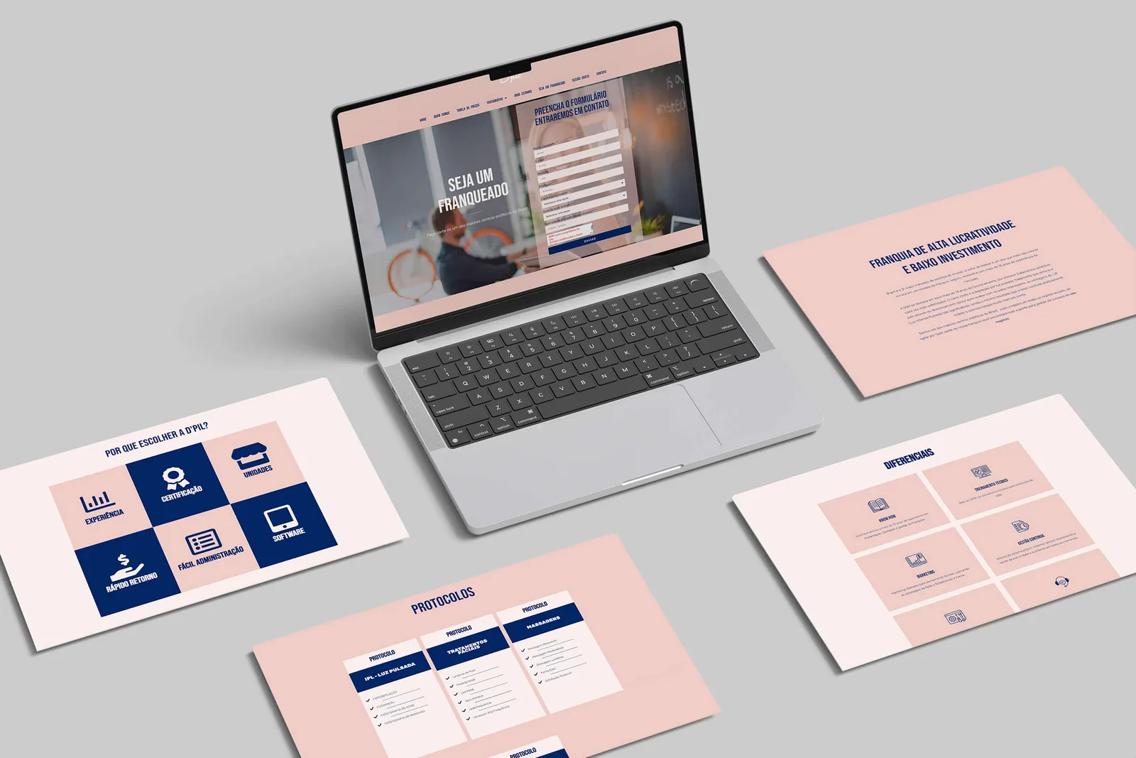 Site institucional D'pil Brasil — interface principal