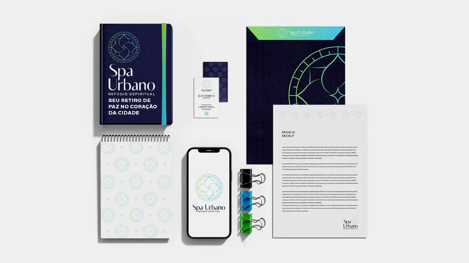 Aplicação da identidade Spa Urbano em ambiente do estabelecimento